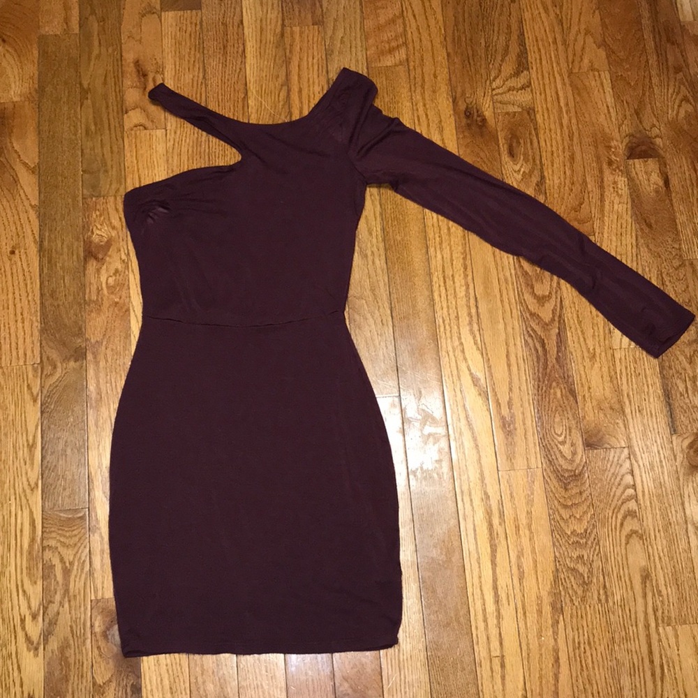 Off the shoulder maroon dress